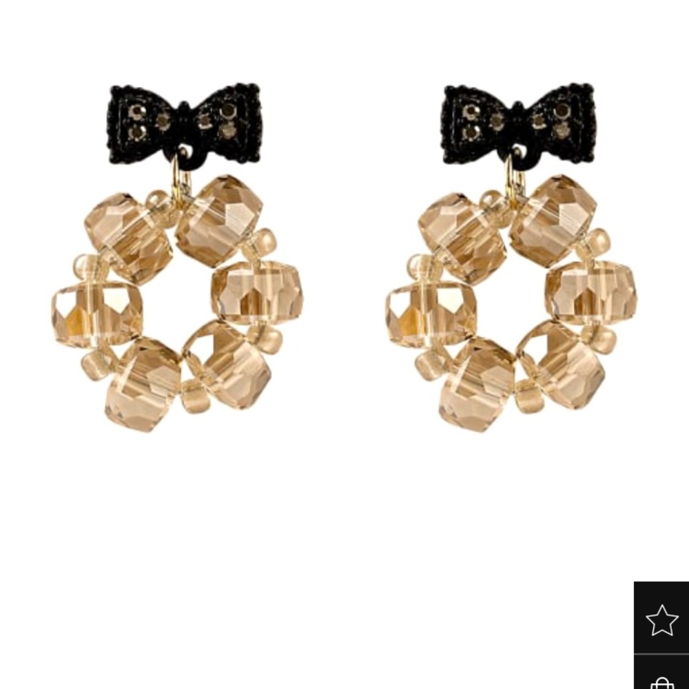 🆕 crystal bow knot drop earrings